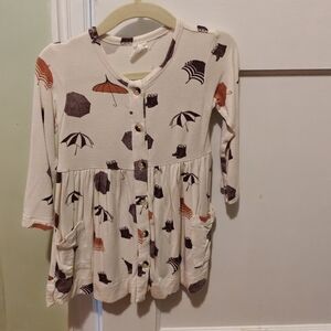 Kate Quinn long sleeve button pocket dress | umbrella | bamboo - 18-24m